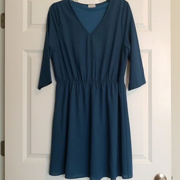 Donated. Beautiful Marine Blue Dress - Picture 1 of 8